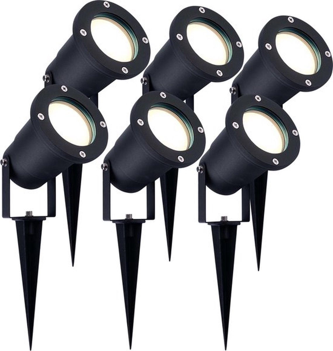 EZMarkt 6 Stuks Prikspot Grondspot 5W IP65 3000K Warm wit licht Geïntegreerd LED