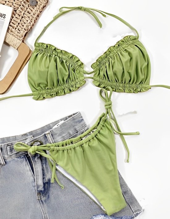 Groene bikini | Sexy bikini voor dames | Elegant groen | 2-delig | Maat S