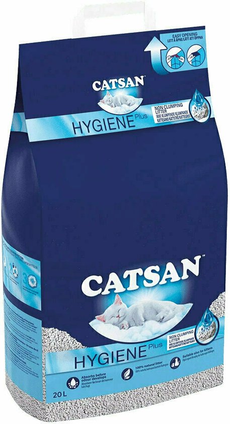 Catsan Hygiene Plus - Kattenbakvulling Geurabsorberend - 20 L - Catsan