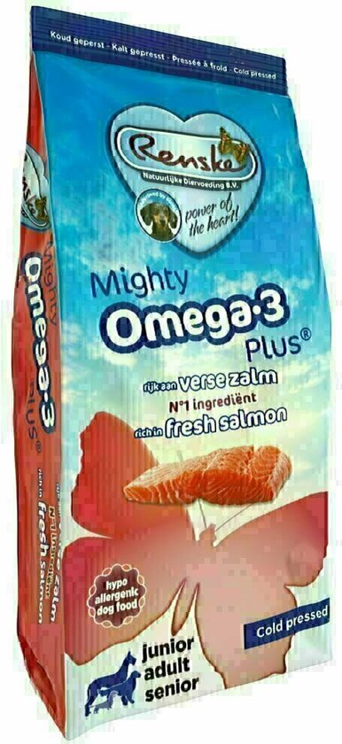 Renske mighty omega plus zalm geperst hondenvoer 15 kg