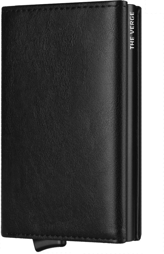 The Verge Premium - Porte-cartes extensible - Porte-cartes - Porte-cartes Hommes & Femmes - Porte-cartes de crédit RFID - Porte-cartes - 12 cartes - Cuir Zwart - Fermeture magnétique - Inc. Emballage cadeau de Luxe