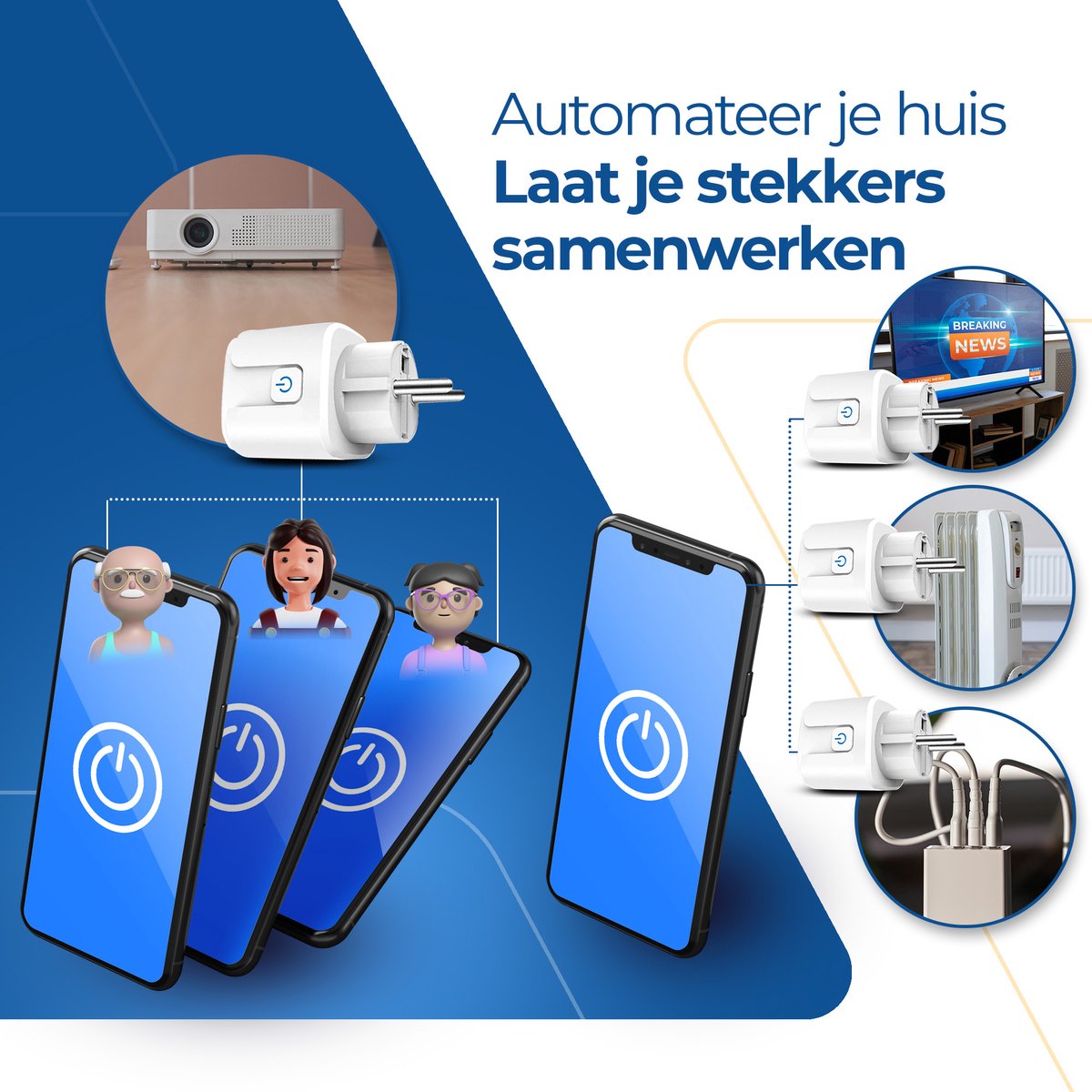 Slimme Stekker 4-Pack 16A WiFi Smart Plug met Tijdschakelaar Energiemeter voor Google Home Alexa - Afbeelding 5