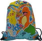 Pokemon - Gymtas / zwemtas - 44 cm - incl. vak met rits - High Quality - Pikachu - Squirtle - Charmander - Bulbasaur