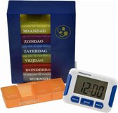Medicijn weeklader met medicijnalarm - Kleurrijke doosjes- met los alarmpje-medicijndoos