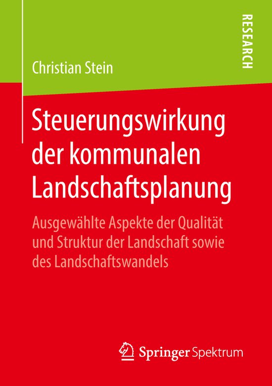 Steuerungswirkung der kommunalen Landschaftsplanung - cover