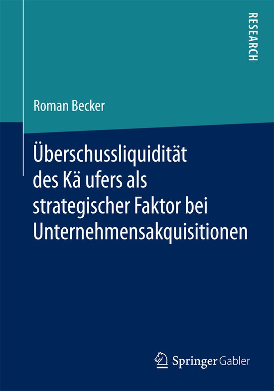 U berschussliquidita t des Ka ufers als strategischer Faktor ... - cover