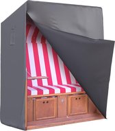 Housse de protection pour chaise de plage, résistante à l'hiver, 120 cm de large x 91 cm, housse de chaise de plage XXL avec ouvertures d'aération, résistante à l'hiver, gris