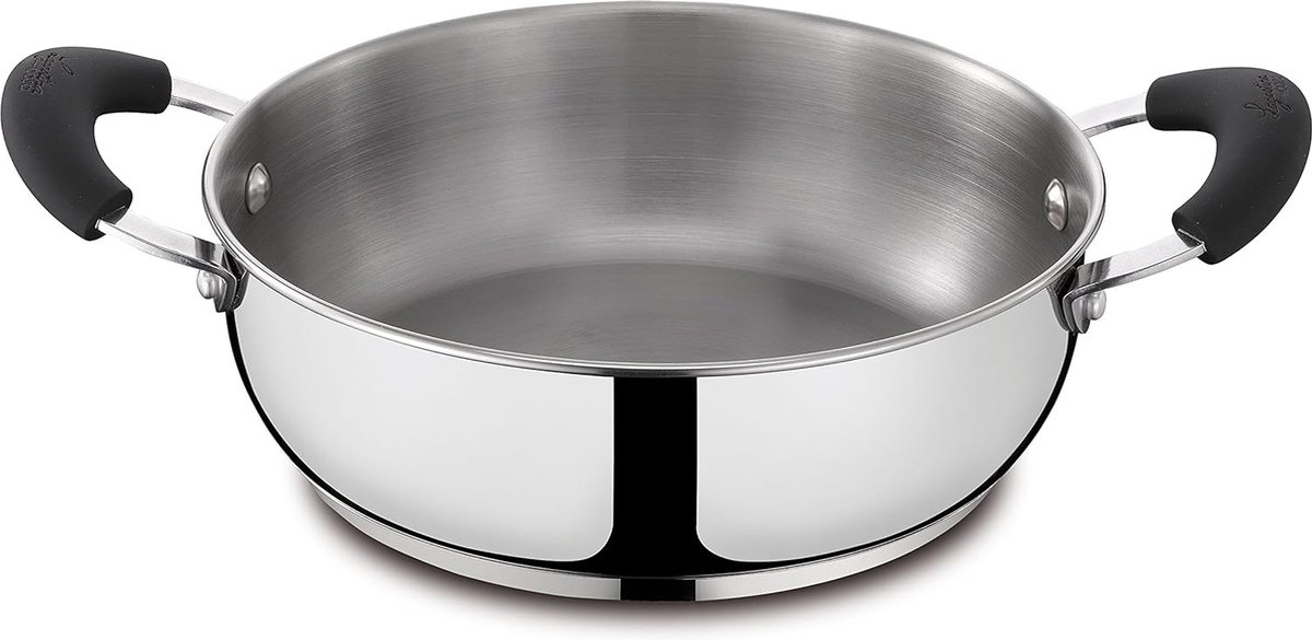 pan met 2 handgrepen, roestvrij staal, diameter 24 cm roestvrij staal, 3.3 liter