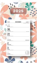 MGPcards - Week Scheurkalender 2025 - Week begint op zondag - 21 x 34 cm - Bloemen - Zalm