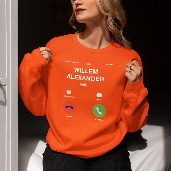 Oranje Koningsdag Trui Willem Alexander Belt… - MAAT XS - Uniseks Pasvorm - Oranje Feestkleding