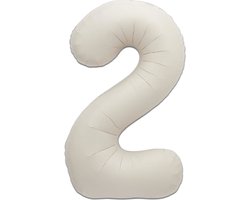LUQ - Cijfer Ballonnen - Cijfer Ballon 2 Jaar Creme XL Groot - Helium Verjaardag Versiering Feestversiering Folieballon