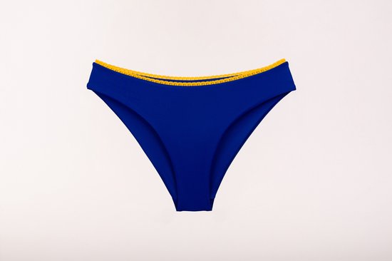 Sweet Treat Bikini Broekje - Blauw/Geel - S - Prothese vriendelijke Bikini