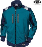 SIR SAFETY STARMAX Petrolium Blauw - 2in1 Softshell Jas Werkjas met Multifunctionele Praktische Zakken en Reflecterende Fleecevoering