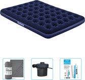 Bestway luchtbed - 2-Persoons - 152 x 203 x 22 cm - Blauw - Inclusief Hoeslaken - Pomp en Reparatieset