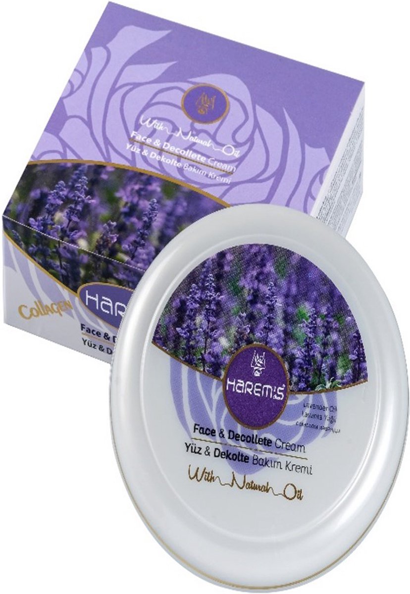 Goedkoopste Harems Lavander Oil Skin Care Cream 125 ml - Face & Decollete Cream - Natural Oil - Vegan