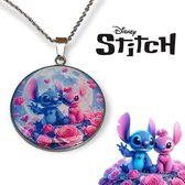Lilo en Stitch Ketting met hanger - Stitch en Angel - ketting - 30mm Hanger - Uniek - Epoxy - Disney
