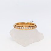 Luminora Elevate Ring Goud - Fidget Ring Diamanten - Anxiety Ring - Stress Ring - Anti Stress Ring - Spinner Ring - Spinning Ring - Draai Ring - Maat 49 | ⌀ 15.7 - Wellness Sieraden