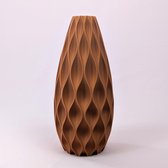 Dastium Home - 3D print Vaas Lisanne - Mat Terracotta - 40 cm - Vaas voor zijdebloemen - Exclusieve vaas gemaakt van duurzaam kunststof