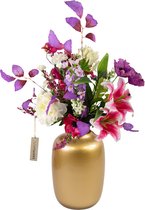 Bouquet artificiel - Easyplants - Flora violette - 80 Cm - Bouquet en soie - Fleurs artificielles - Fausses fleurs