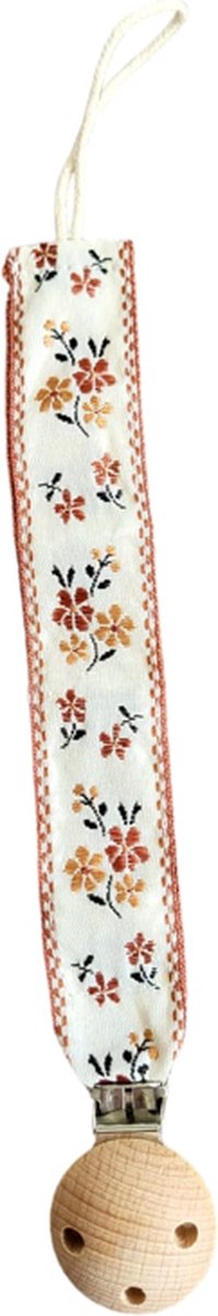 Goedkoopste Speenkoord - spenenketting - Bohemain - Bloemen - Rood en Geel