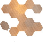 Nanoleaf Elements Kit de Démarrage, 13 Panneaux LED Connectés Effet Bois - Appliques Murales Luminaires Intérieur Hexagonales Modulaires et Variables Wi-Fi, Compatible Siri, Google, Alexa, pour Salon Chambre Bureau