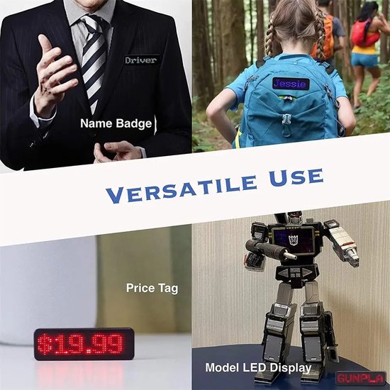 LED Naamplaat 3.7V RODE LED Display Board Programmeerbare Naamplaat Display Board 240mA USB power