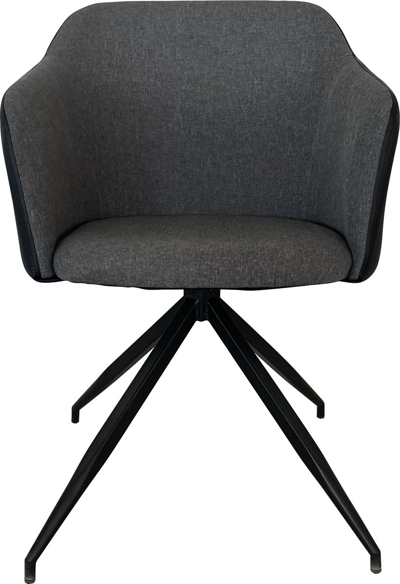 Lina® Lex Eetkamerstoelen - Stof – Grijs - Metalen poten