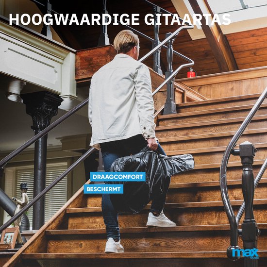 Akoestische Gitaar Starterset - MAX SoloArt - Met Klassieke Gitaar/Spaanse Gitaar, muziekstandaard, gitaar stemapparaat, gitaartas en accessoires - Naturel