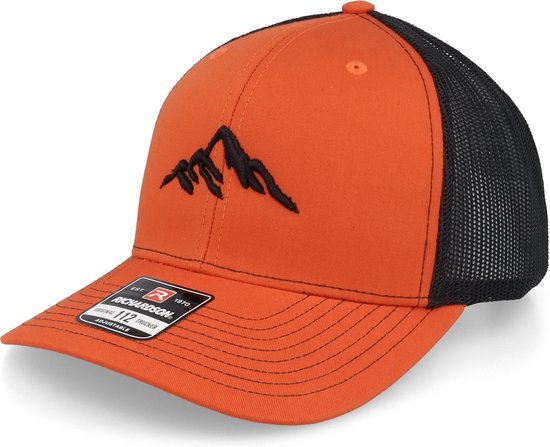 Hatstore- Mountain 3d Orange/Black Trucker - Wild Spirit Cap