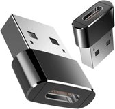 usb a naar usb c adapter of USB C naar USB A converter, USB-C vrouwelijke naar USB mannelijke Adapter - zwart - USB type A - USB type C - 2 stuks