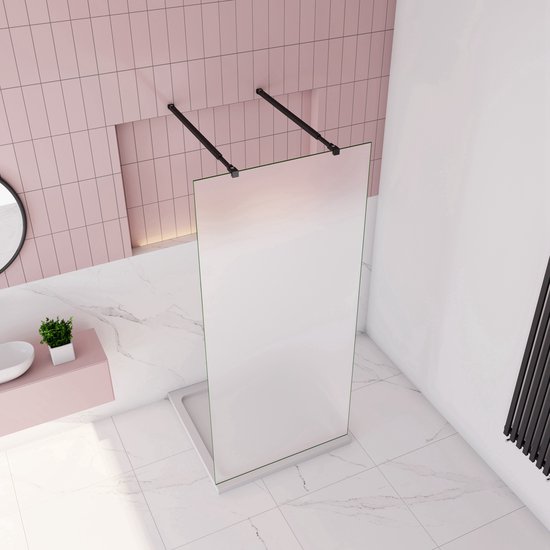 Inloopdouche 67,7x200cm,10mm NANO EasyClean veiligheidsglas matglas,73 ...