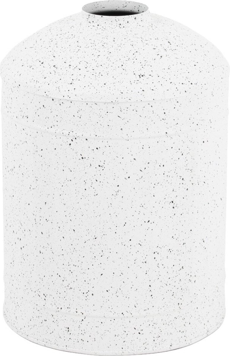 homebound by ky Metalen vaas white texture | 5,5x18x25cm | bloemenvaas white Wit