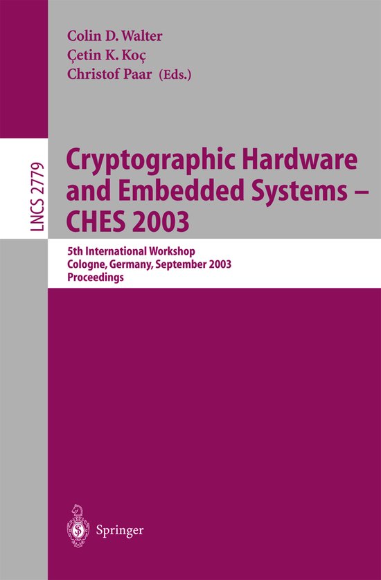 Cryptographic Hardware and Embedded Systems -- CHES 2003 - cover