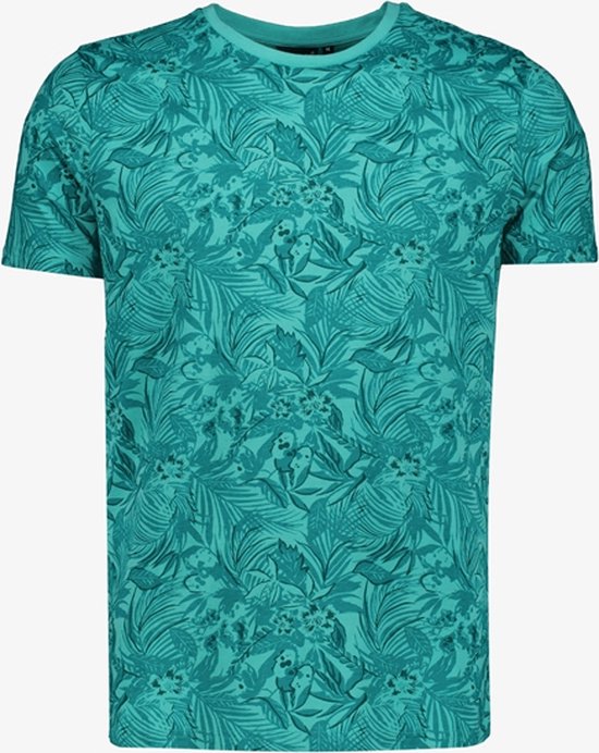 Unsigned heren T-shirt met bloemenprint blauw - Maat S