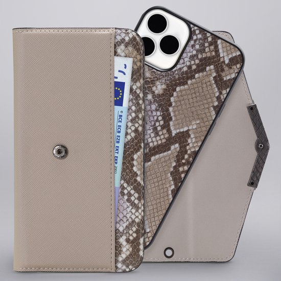 Etui Clutch Case pour iPhone 12 Pro Max - Mobilize - Imprimé serpent Beige - Similicuir