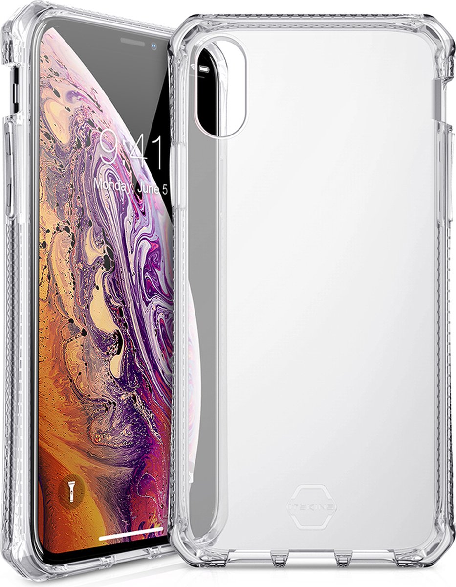 ITSkins Doorzichtig Hoesje geschikt voor Apple iPhone XS Telefoonhoesje Flexibel TPU | ITSkins SpectrumClear Backcover Shockproof | Doorzichtig Telefoonhoesje iPhone XS | Schokbestendig iPhone XS Telefoonhoesje | Anti Shock Proof - Transparant