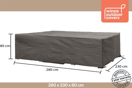 Winza Outdoor Covers - Premium - housse de protection pour ensemble lounge - Taille XL - Dimensions : 280x230x80 cm - Housse pour ensemble de jardin - Grand teint - Garantie 2 ans