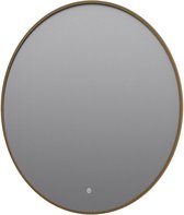 Miroir de salle de bain rond Mauri cuivre avec chauffage, éclairage LED et capteur tactile 80x80cm