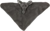 Pia soft toys Knuffeldier Olifant - zachte pluche stof - tuttel/knuffeldoekje - grijs - 45 cm - baby/peuter