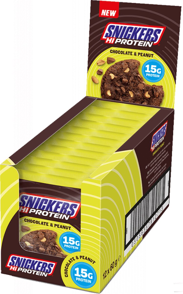 Goedkoopste Snickers High Protein Cookies 12 Cookies Chocolate & Peanut