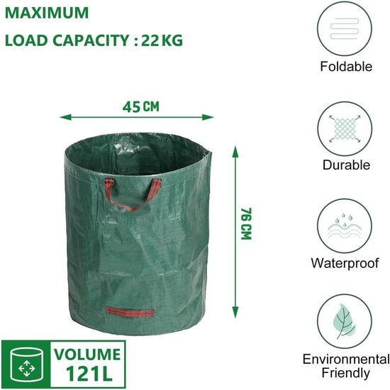 COM-FOUR® 2x tuinafvalzakken XXL - opvouwbare tuinzak met handvatten COM-FOUR® 2x tuinafvalzakken XXL - opvouwbare tuinzak met handvatten