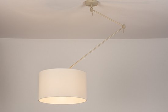 Lumidora Hanglamp 31139 - MYKONOS - E27 - Wit - Beige - Zand - Metaal - ⌀ 45 cm