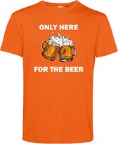 T-shirt Only Here For The Beer | Koningsdag kleding | Oranje Shirt | Oranje | maat XS