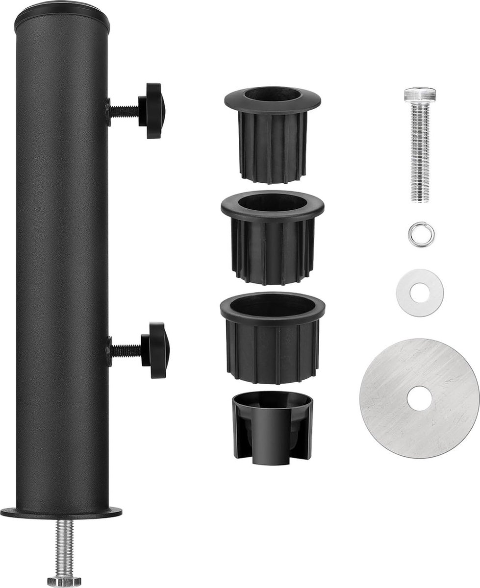 Bol.com Tuinparasolstandpijpen meegeleverd, universele parasolstandpijp met 3-delige verloopring (48/38/32 mm) parasolkokerstand... aanbieding