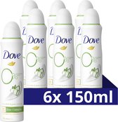 Dove 0% Aluminiumzouten Deodorant Spray - Cucumber & Green Tea - bevat het 2x Action Zinc-Complex met Zinc Zap-technologie - 6 x 150 ml