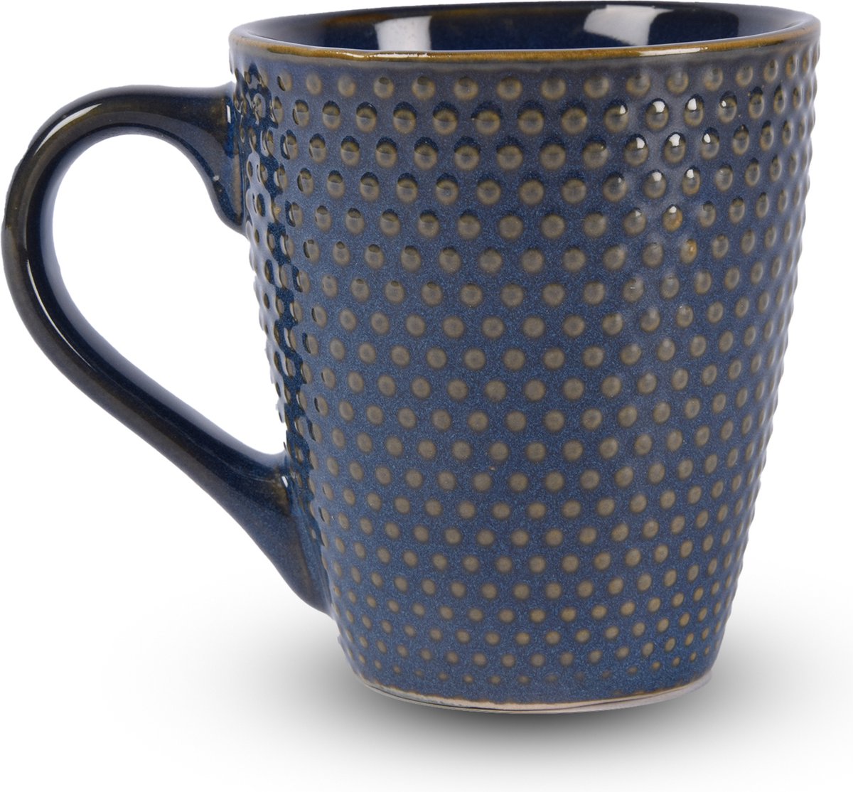 Stijlvolle Aardewerken Koffiebeker - 200ml Capaciteit - Blauw - Keramisch - Ø7.5cm Bovenkant - Ø5.5cm Onderkant - 9cm Hoogte