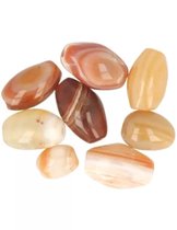 Perles lumineuses ovales en cornaline - 8 pcs.