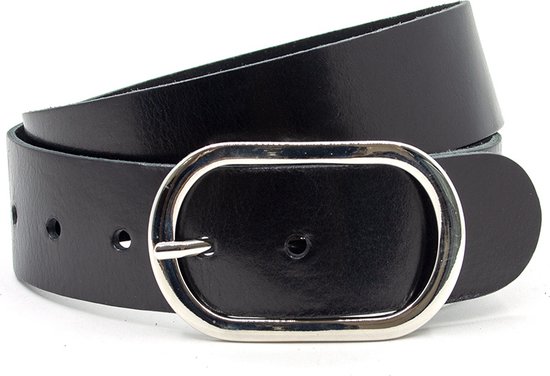 2 cm lederen zwarte riem met snake print