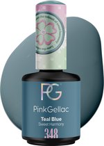 Pink Gellac 348 Teal Blue Gellak Nagellak 15ml - Glanzend Blauwe Gel Lak - Gelnagels Producten - Gel Nails