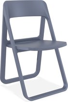 Alterego Opvouwbare stoel 'SLAG' van donkergrijze kunststof voor binnen/buiten
